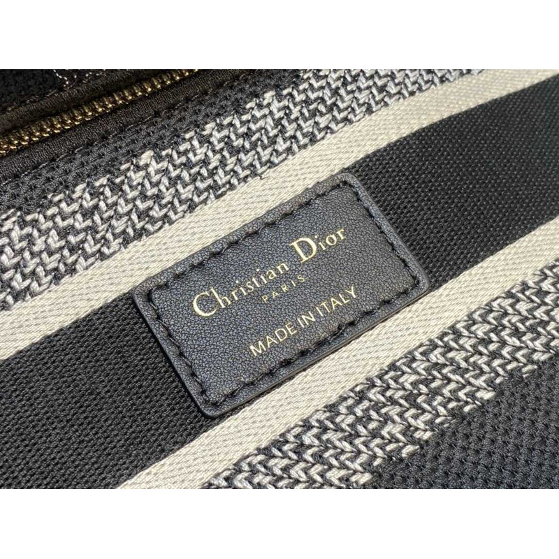 D*or medium lady d-lite bag embroidery black&beige