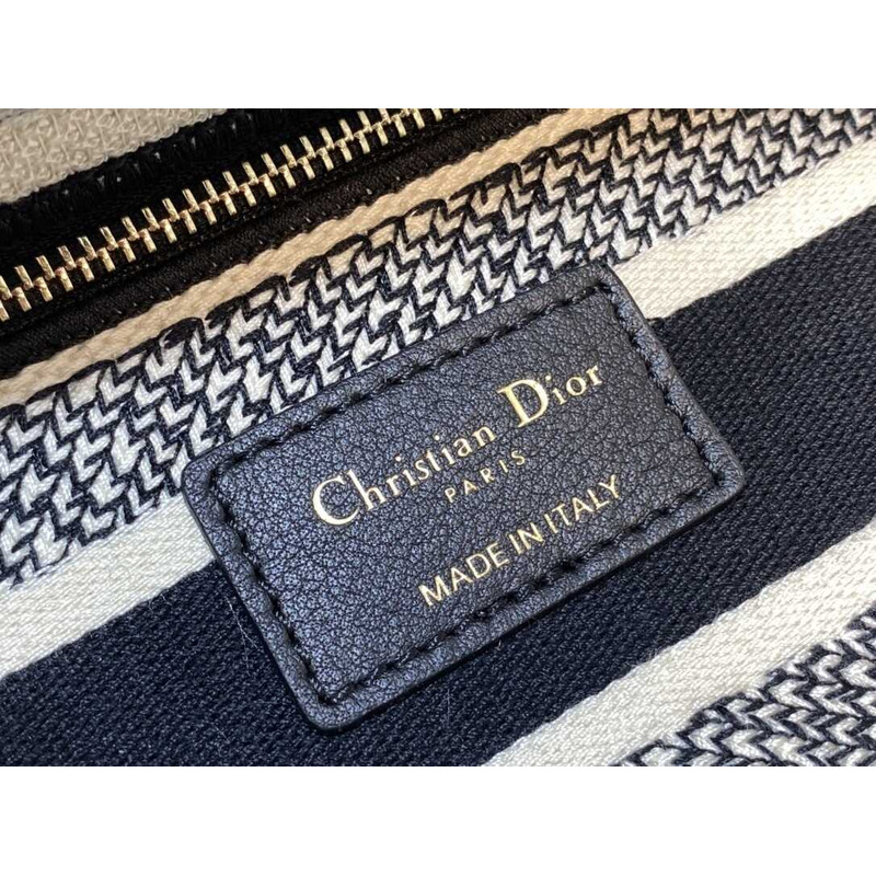 D*or medium lady d-lite bag embroidery black&beige