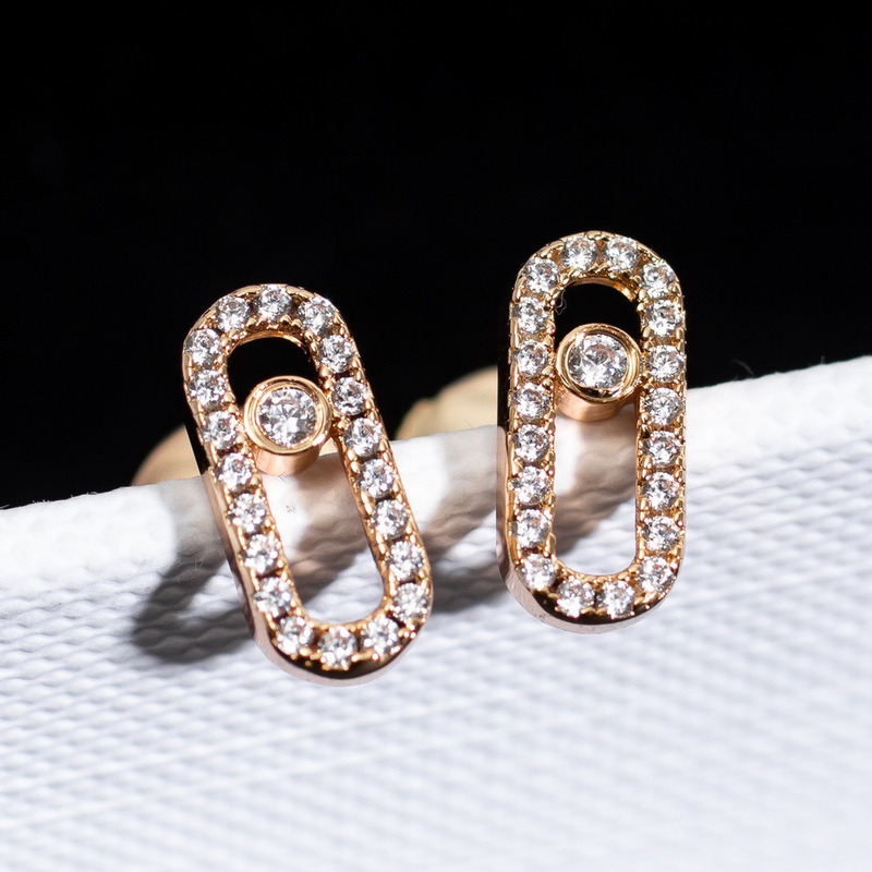 messika move uno Di*m*nd cage stud earrings gold