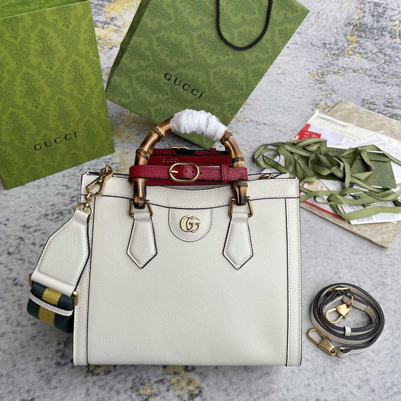 G*u*i diana small tote bag white