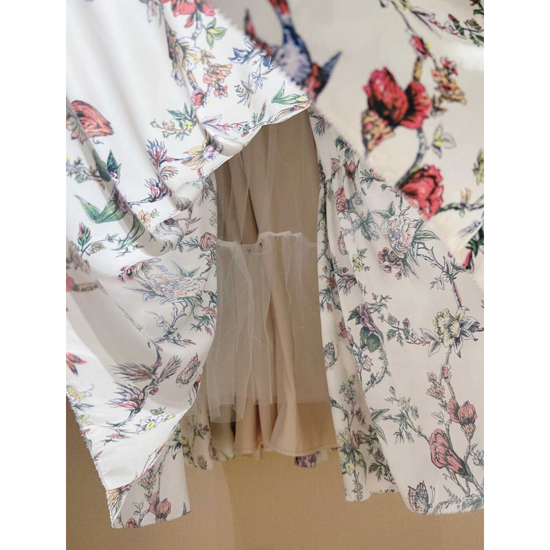 D*or lace and flower dress black and white