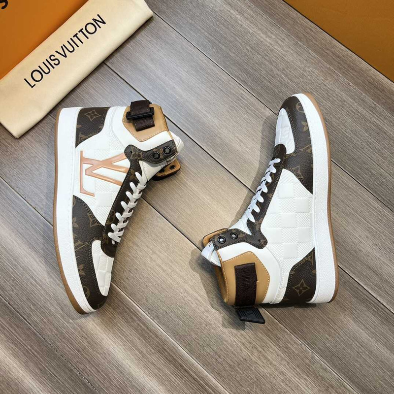 l**is V*t*n high-top sneakers gold and brown