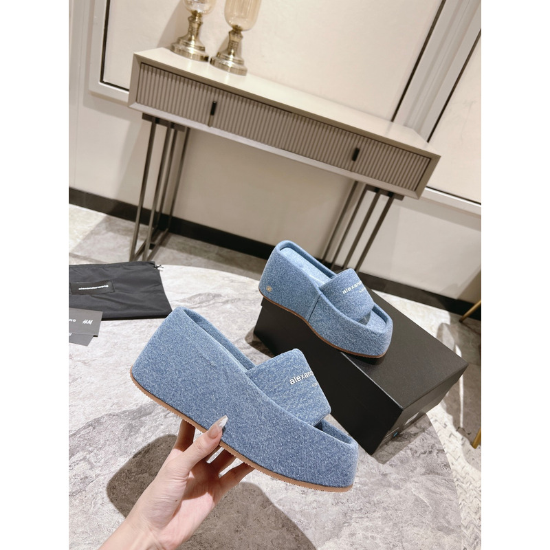 Alexander Wang Platform Sandals Denim Blue