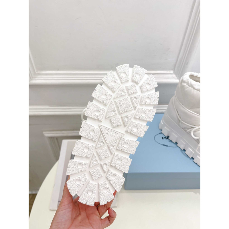 Pra*a logo padded ankle boots white