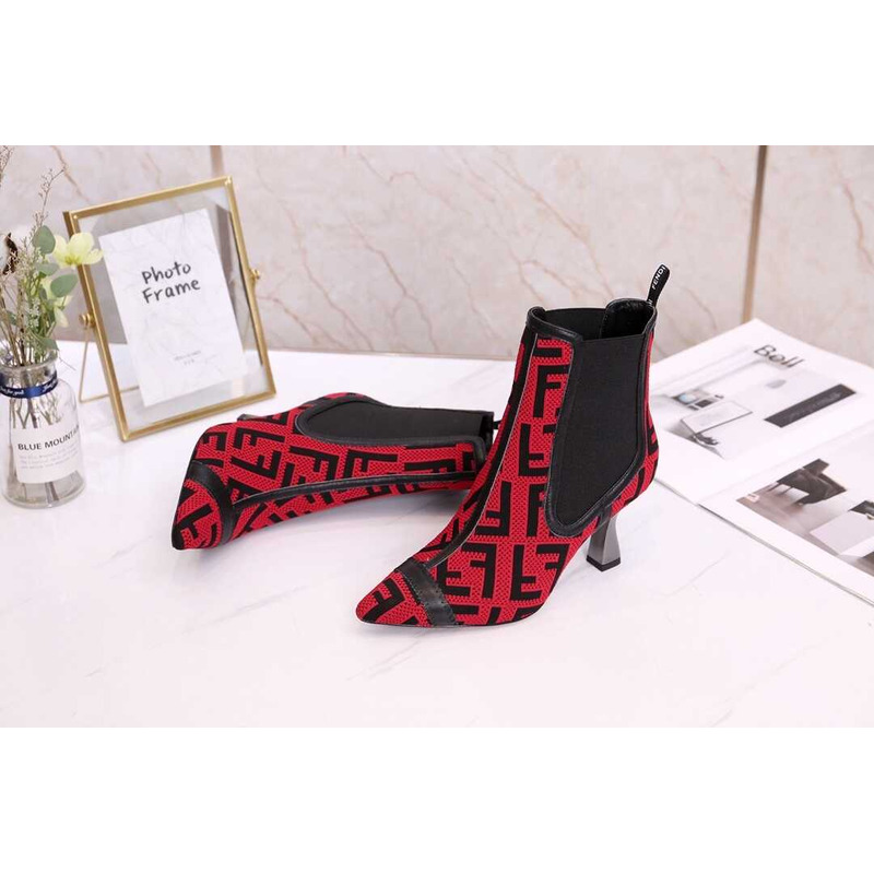 F**di ff ankle boots red