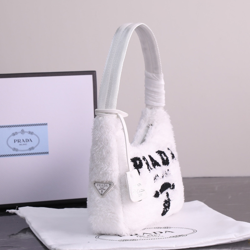 Pra*a re-edition 2000 terry mini bag petal white