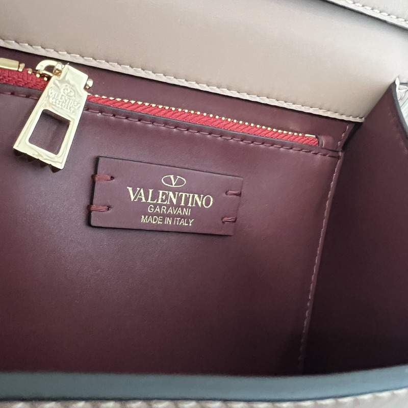 Valentino Vsling Small Bag In Crystal-Embellished Calfskin Pink