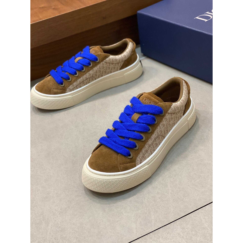 D*or b33 sneakers D*or oblique jacquard and suede brown and blue