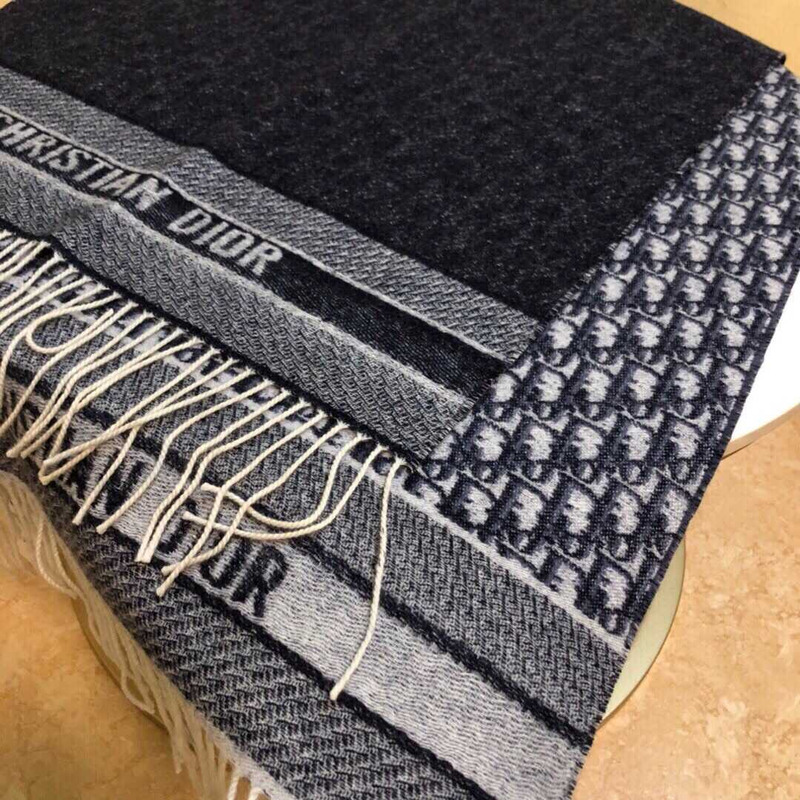 D*or ch**an oblique scarf navy blue