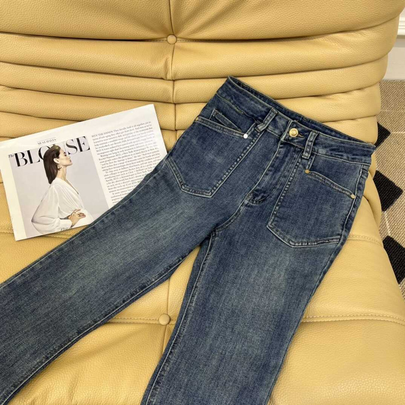 Ch*el cotton jeans dark blue