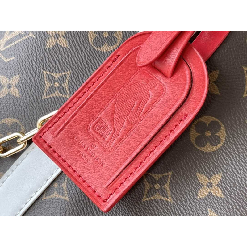 l**is V*t*n keepall bandoulière 55 embossed taurillon monogram cowhide leather bag brown