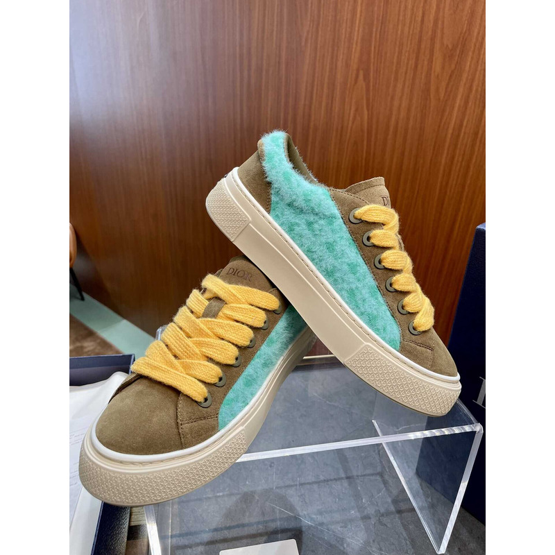 D*or b33 sneaker oblique jacquard brown yellow and cyan