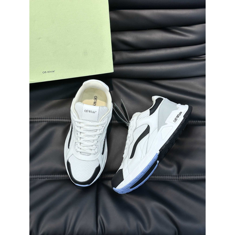 Off White Kick Off Lace-Up Sneakers Black And White
