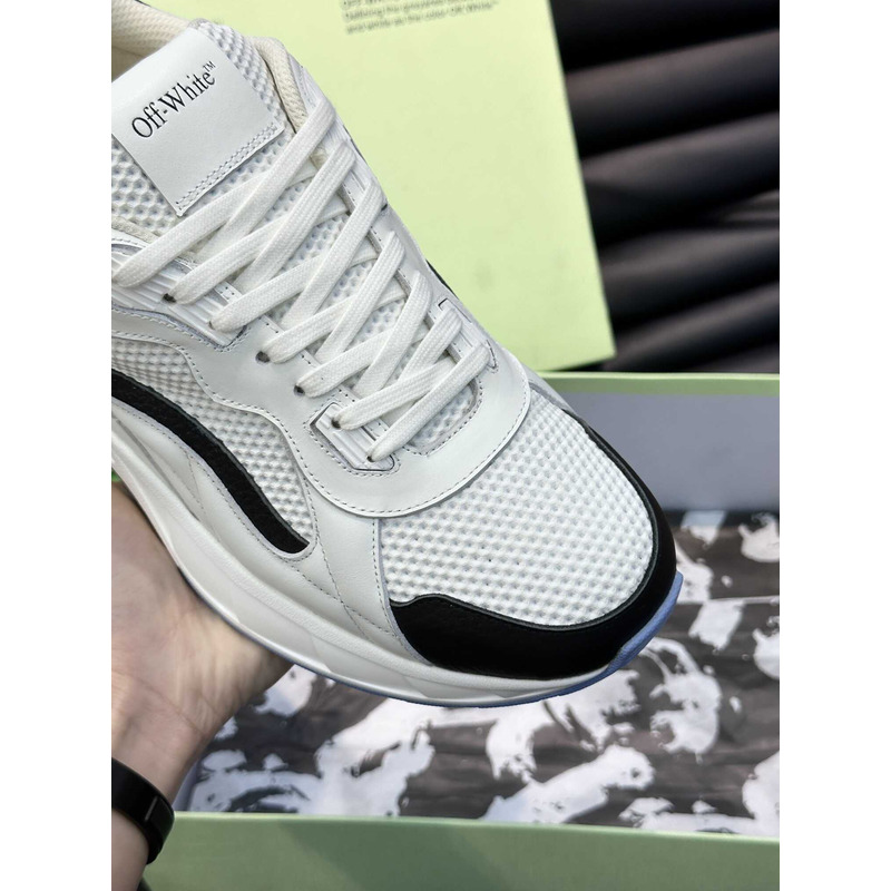 Off White Kick Off Lace-Up Sneakers Black And White