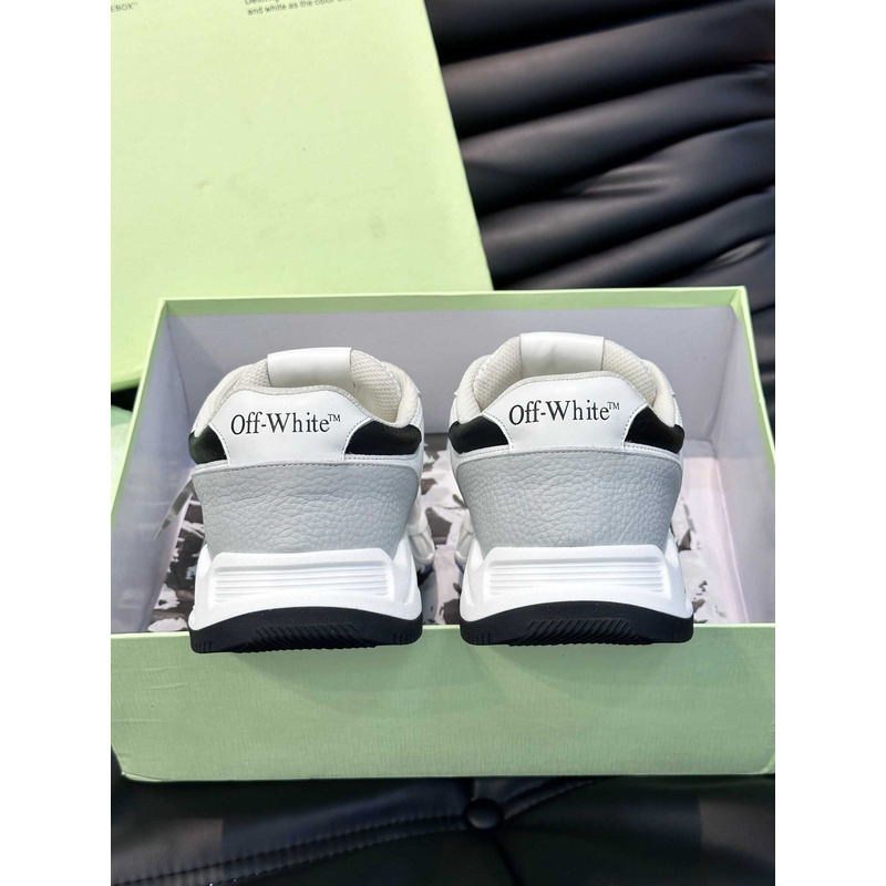 Off White Kick Off Lace-Up Sneakers Black And White