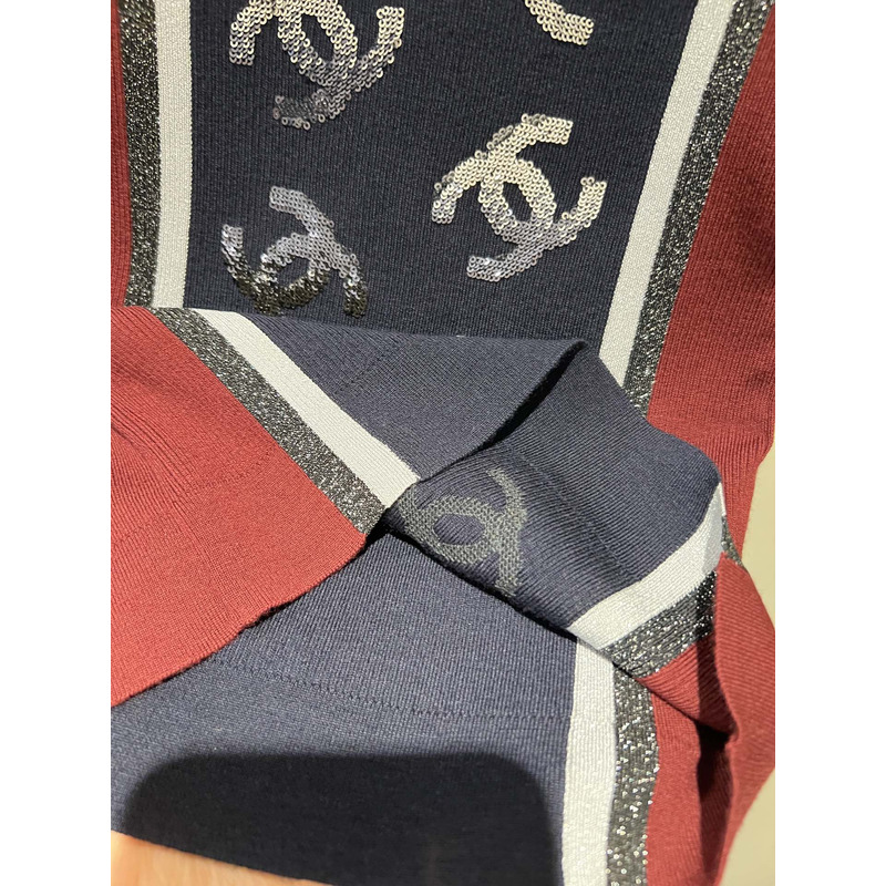 Ch*el wool tank top multicolor