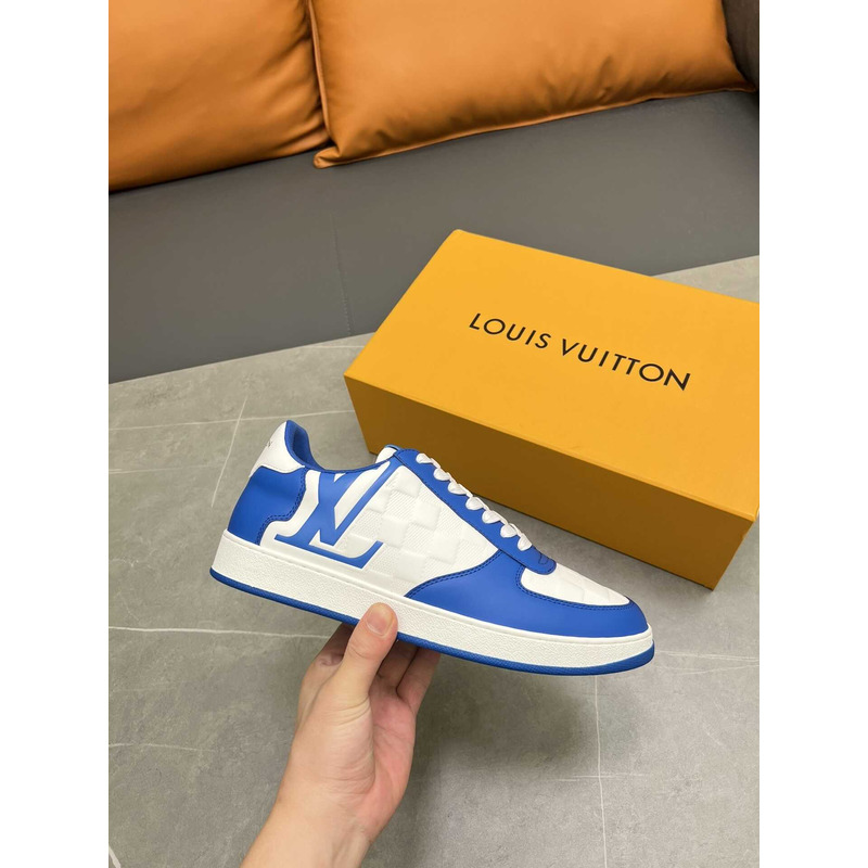 l**is V*t*n rivoli sneakers calfskin white and blue