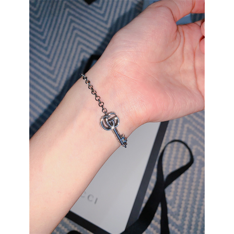 G*u*i double g key bracelet silver