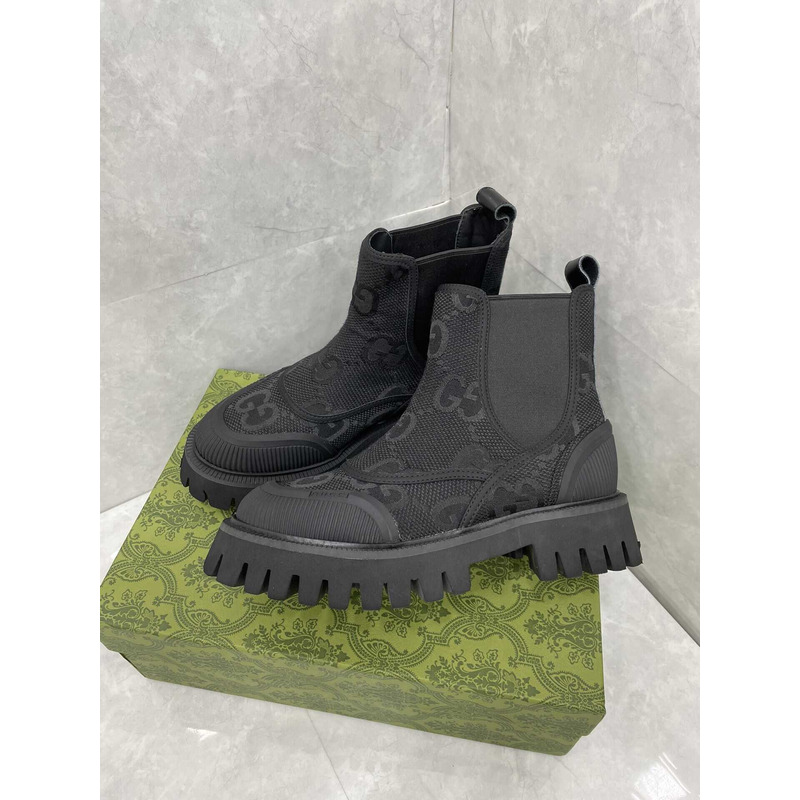 G*u*i gg canvas ankle boot black