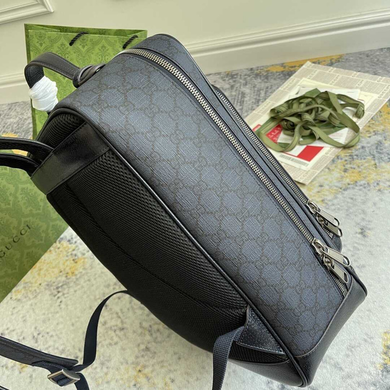 g*u*i ophidia gg medium backpack blue and black gg S*p*e canvas trim