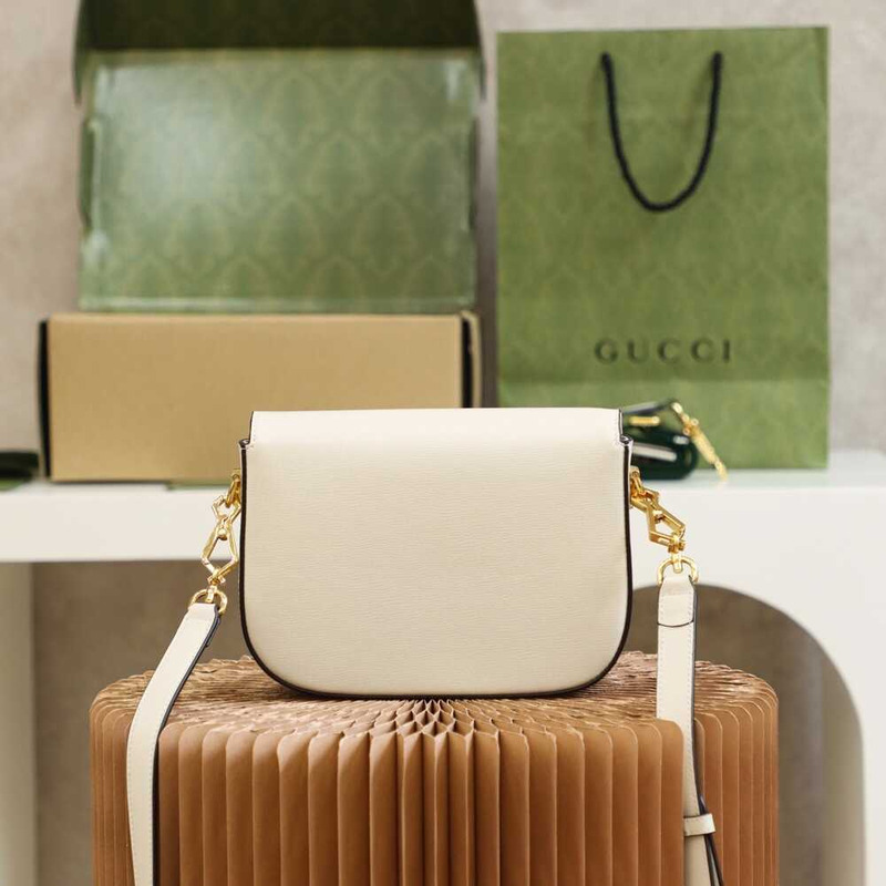 G*u*i horsebit 1955 series mini bag (with detachable shoulder strap) white