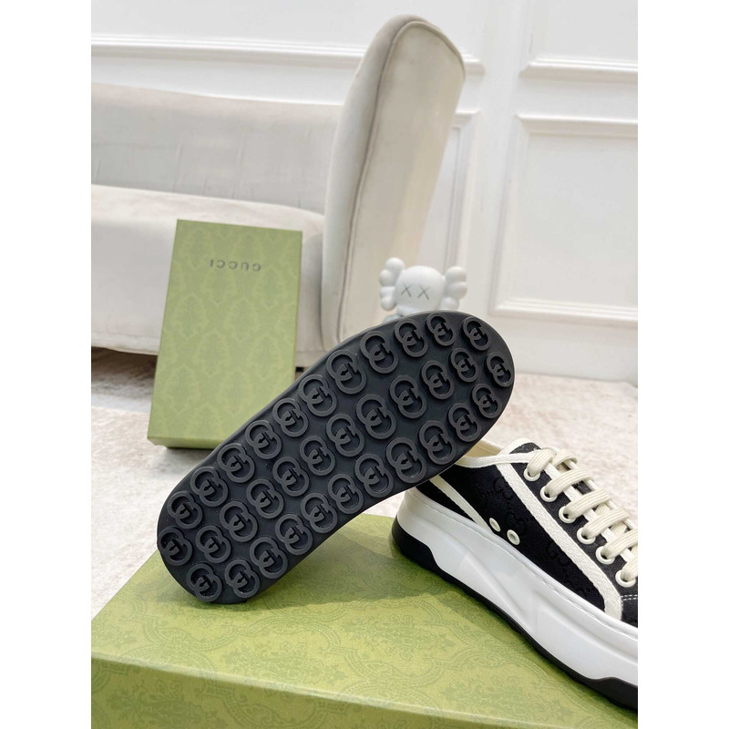 G*u*i gg printed thick-soled sneakers black