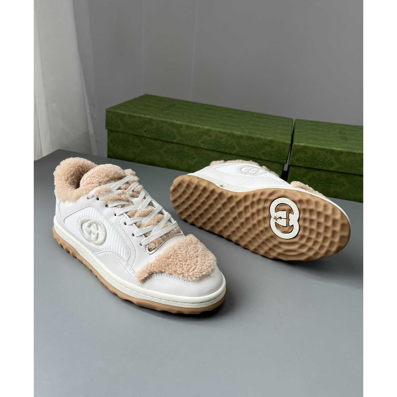 G*u*i mac80 merino wool sneakers off white and brown