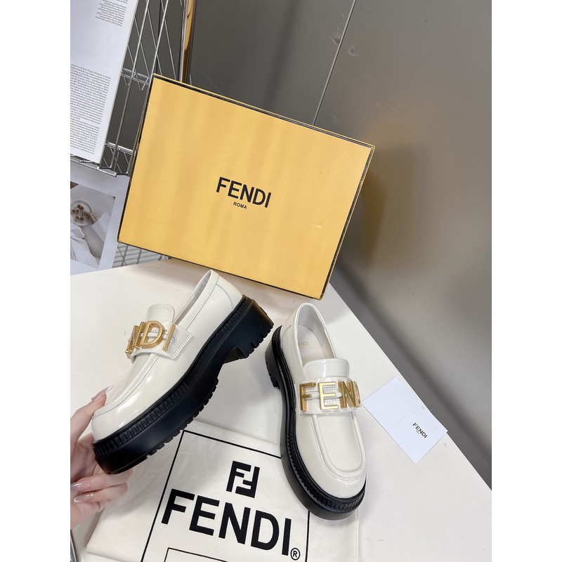 F**di new thick-soled martin boots white