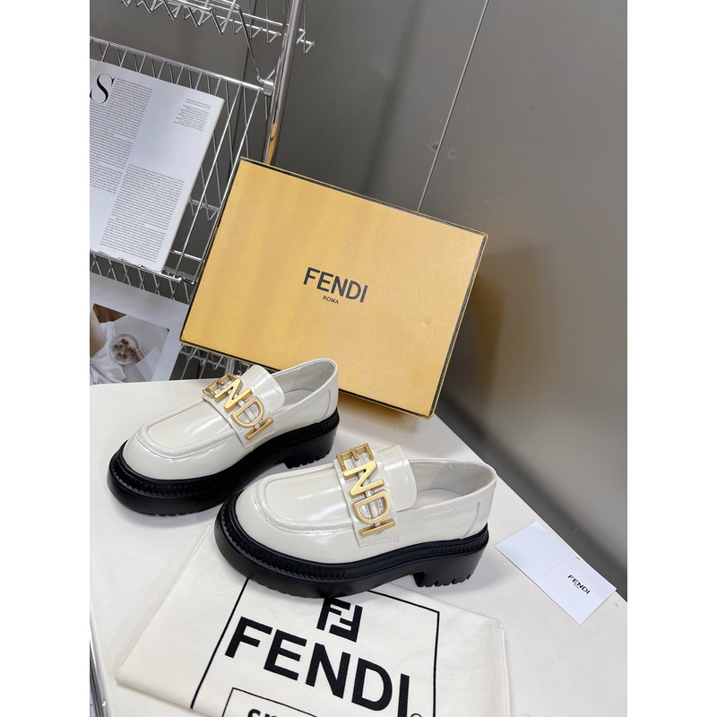 F**di new thick-soled martin boots white