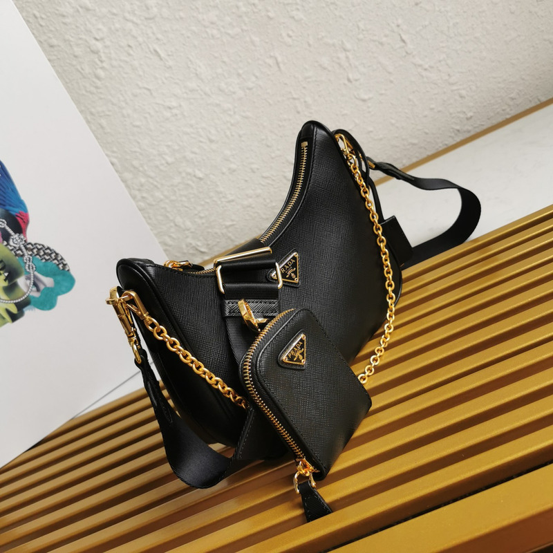 Pra*a Pra*a saffiano leather re-edition 2005 black bag