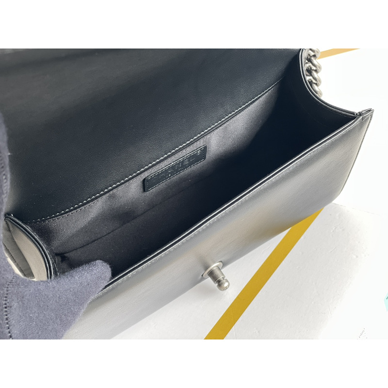 Ch*el boy bag in caviar with silver hardware