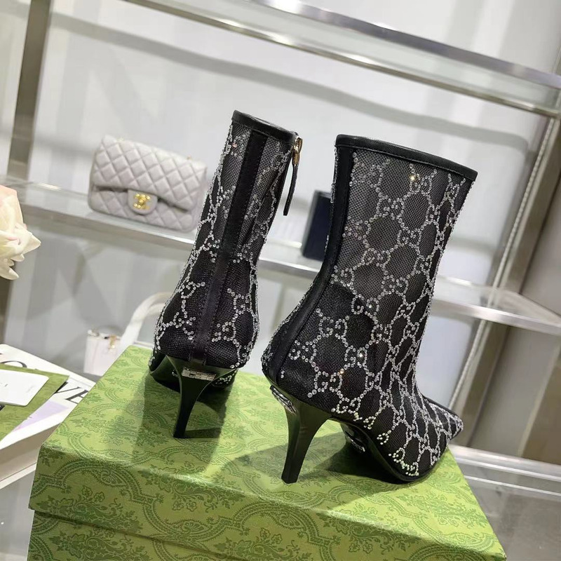 G*u*i women`s gg mid-heel black boot
