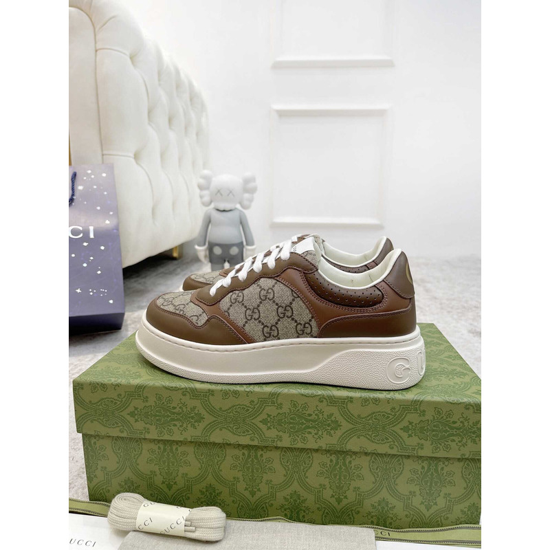 g*u*i damensneaker mit gg brown und grauer gg S*p*e-canvas