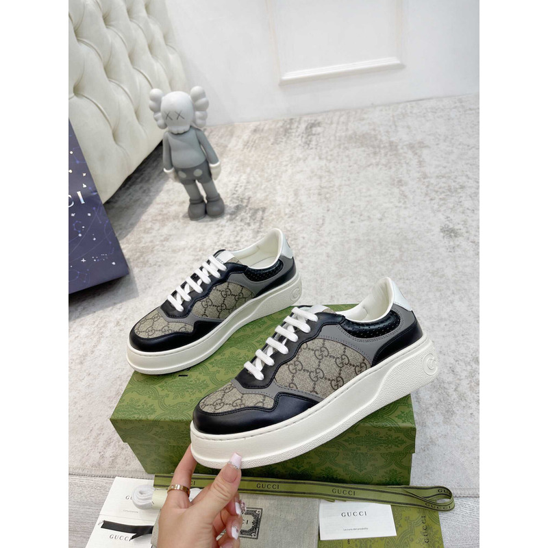 g*u*i damensneaker mit gg black  und grauer gg S*p*e-canvas