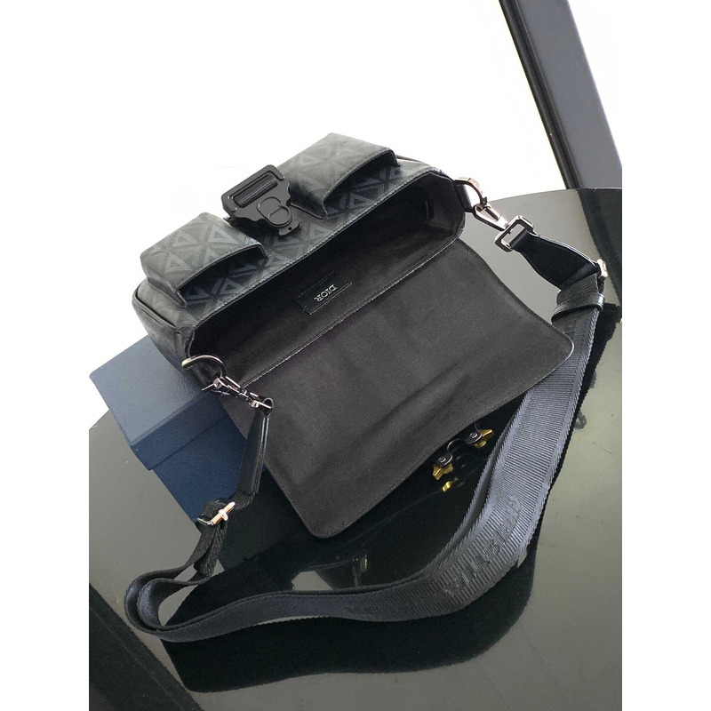 d*or hit the road bag with strap black cd Di*m*nd canvas