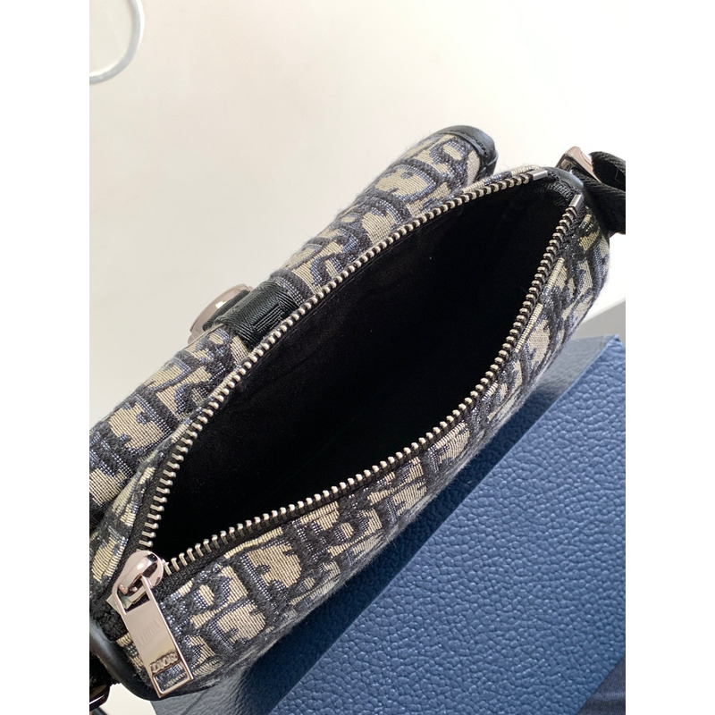 D*or 8 mini bag with strap beige and black D*or oblique jacquard