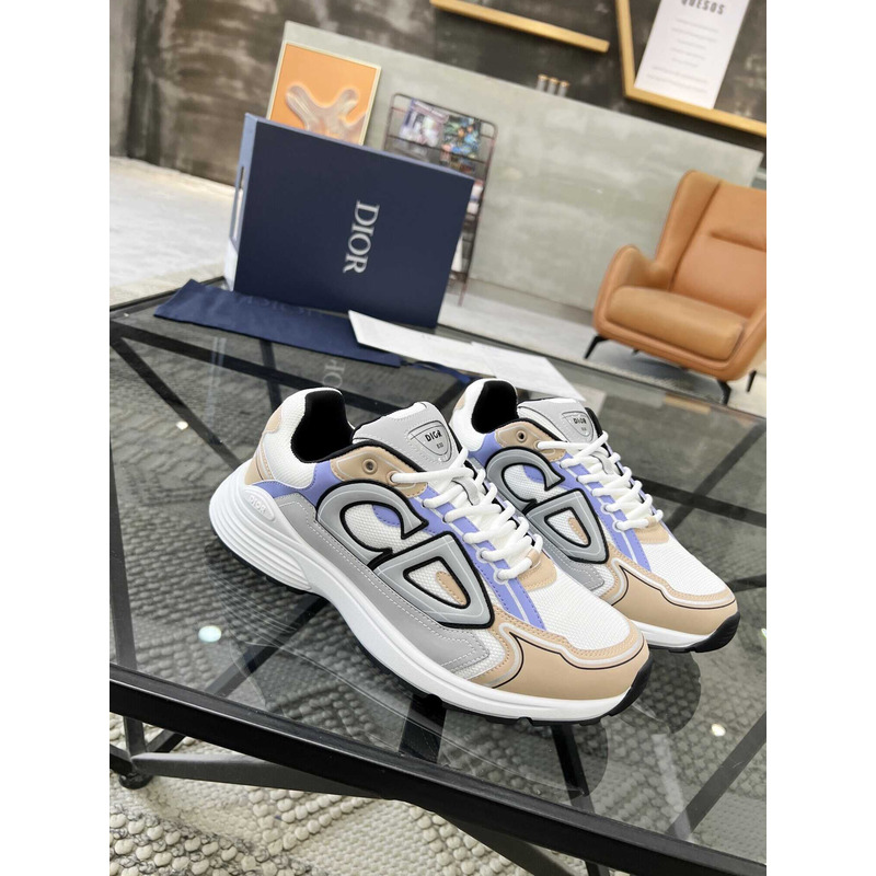 D*or b30 sneakers cream mesh and beige blue and gray technical fabric