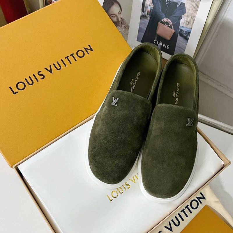 l**is V*t*n pacific  suede calf leather loafer green