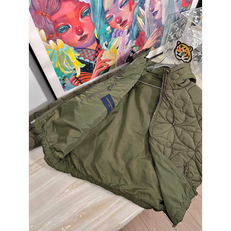 l**is V*t*nlvse quilted hoodie navy green