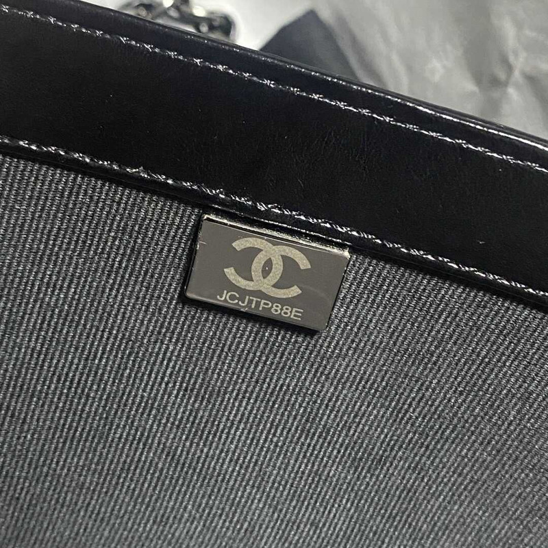 Ch*el mini flap bag shiny crumpled calfskin black