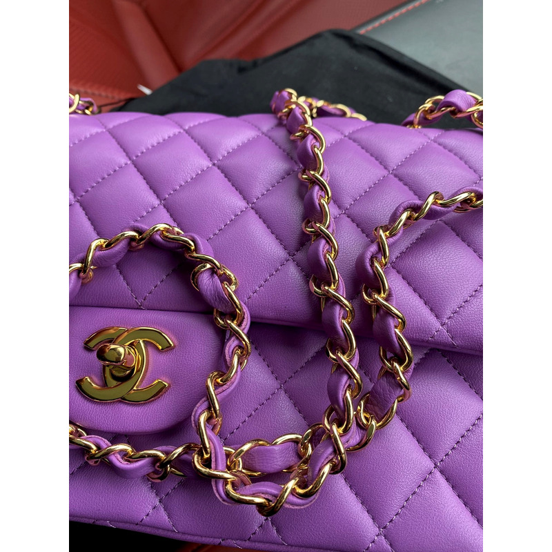 Ch*el classic medium violet 22s purple bag