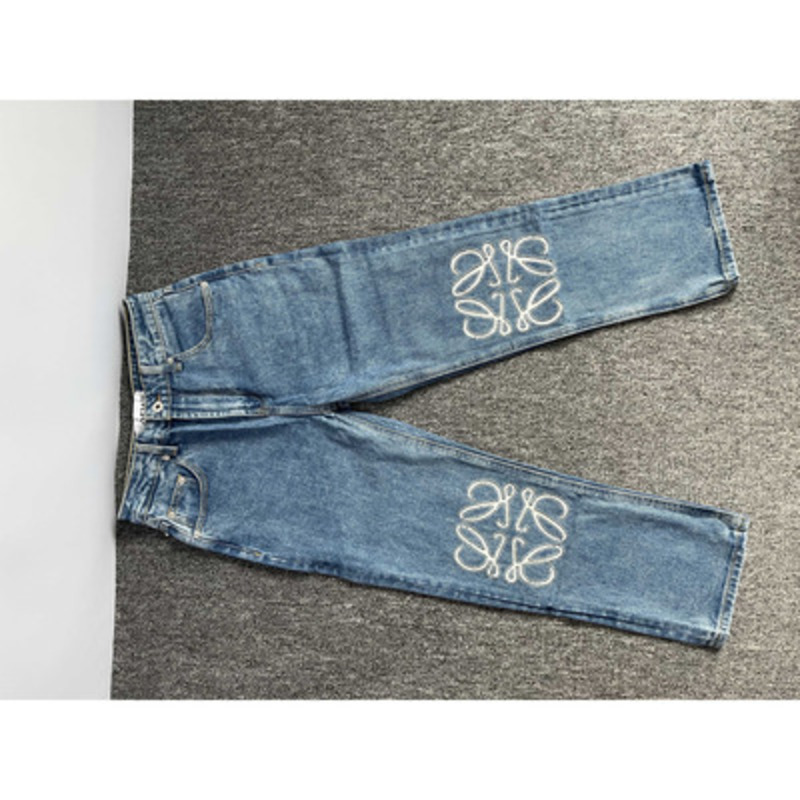 Loewe Anagram Baggy Jeans In Denim