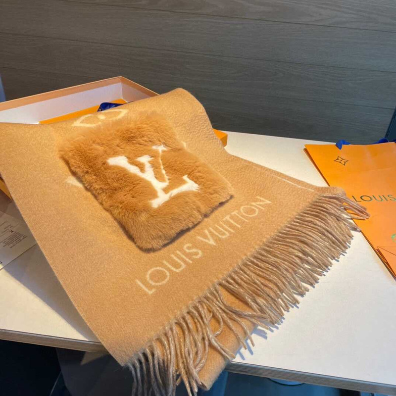 l**is V*t*n cotton scarf brown