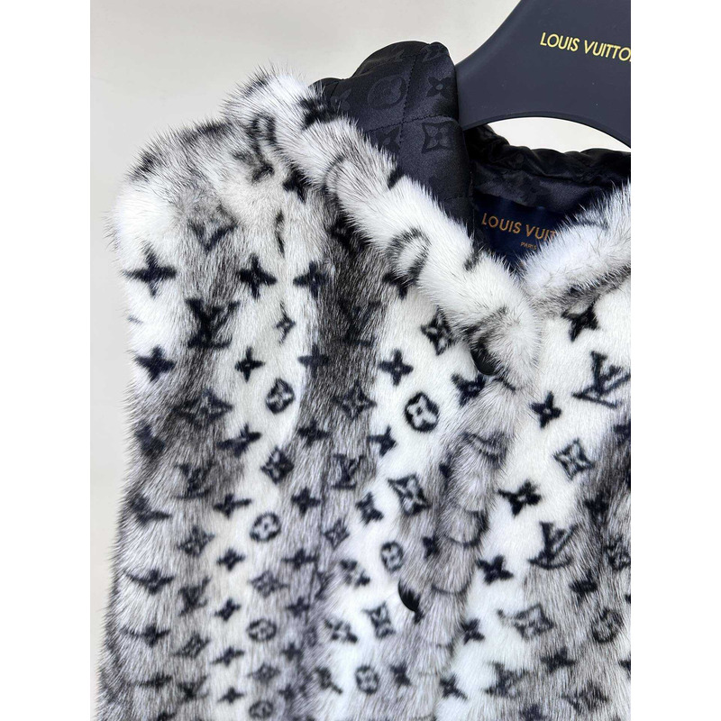 l**is V*t*n sleeveless monogram mink coat