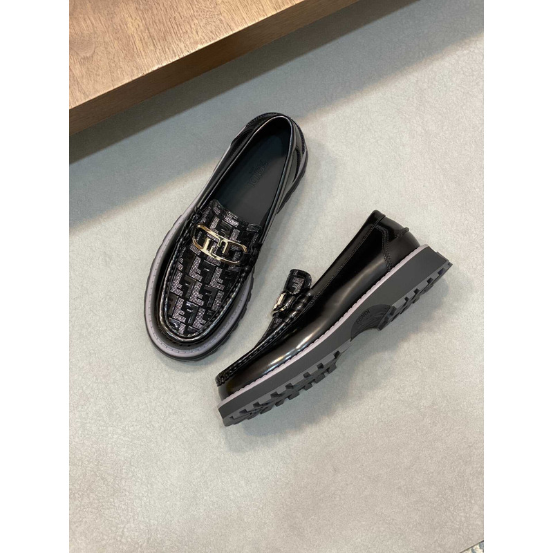 F**di o’lock loafers leather black