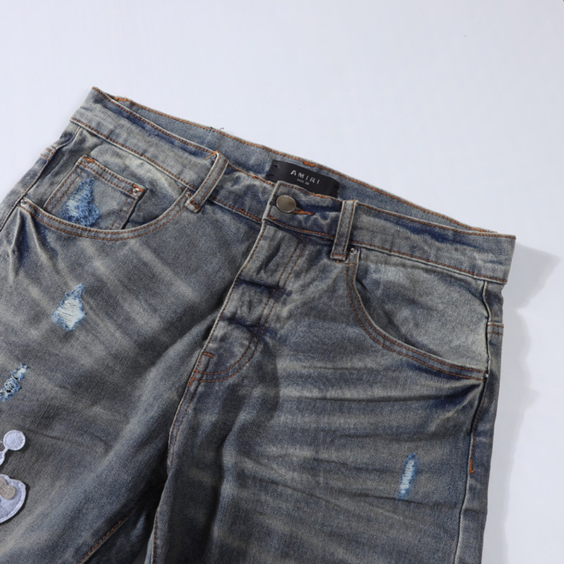 Armani Mens Blue Ma Bar Logo Straight Jeans Dark Grey