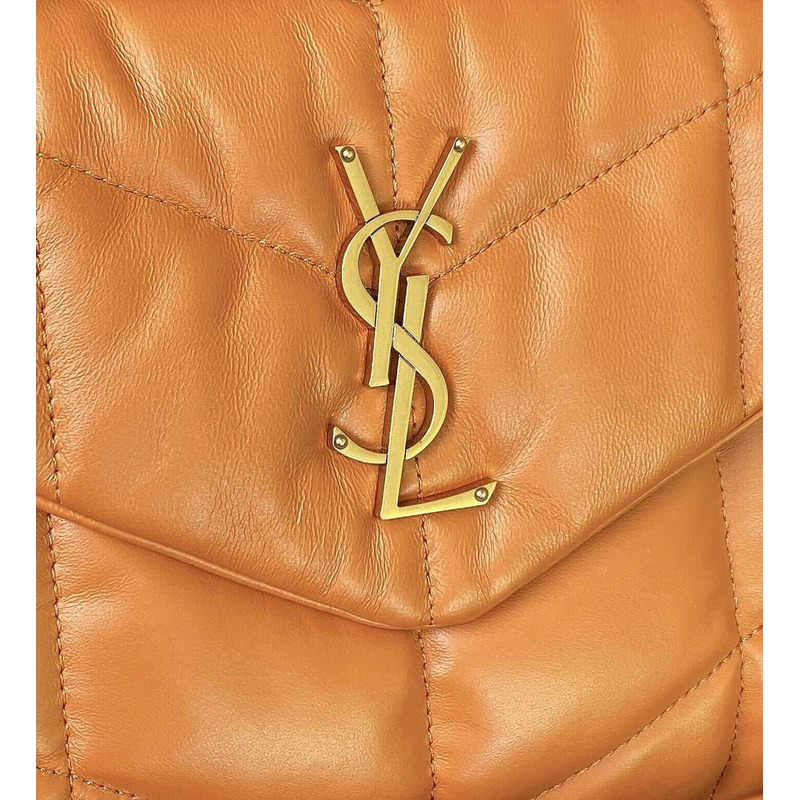 Saint Laurent Toy Puffer In Lambskin Orange