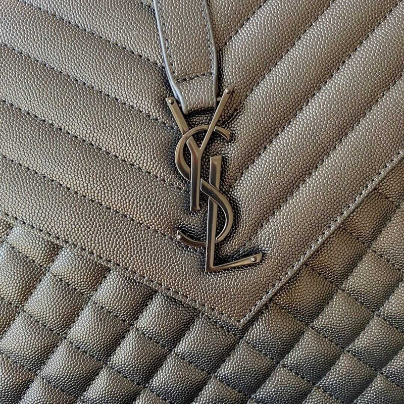 Saint Laurent  Envelope Large Bag IN Grained Quiled Leather Black