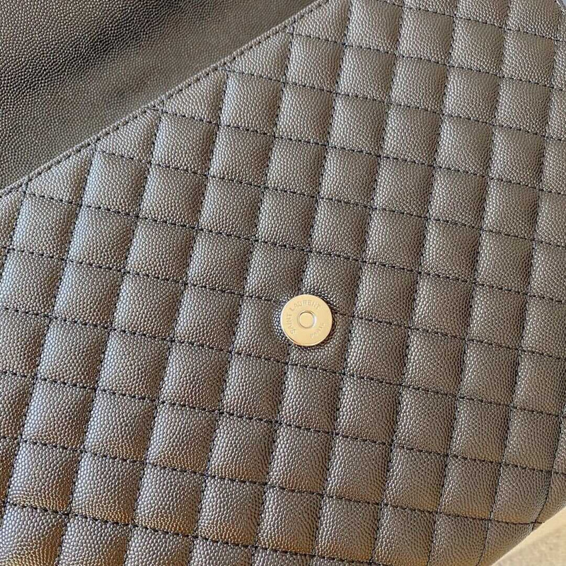 Saint Laurent  Envelope Large Bag IN Grained Quiled Leather Black
