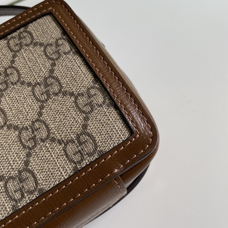 g*u*i gg S*p*e mini bag with clasp closure brown